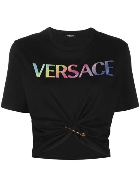 versace crop top with pin|versace crop top sale.